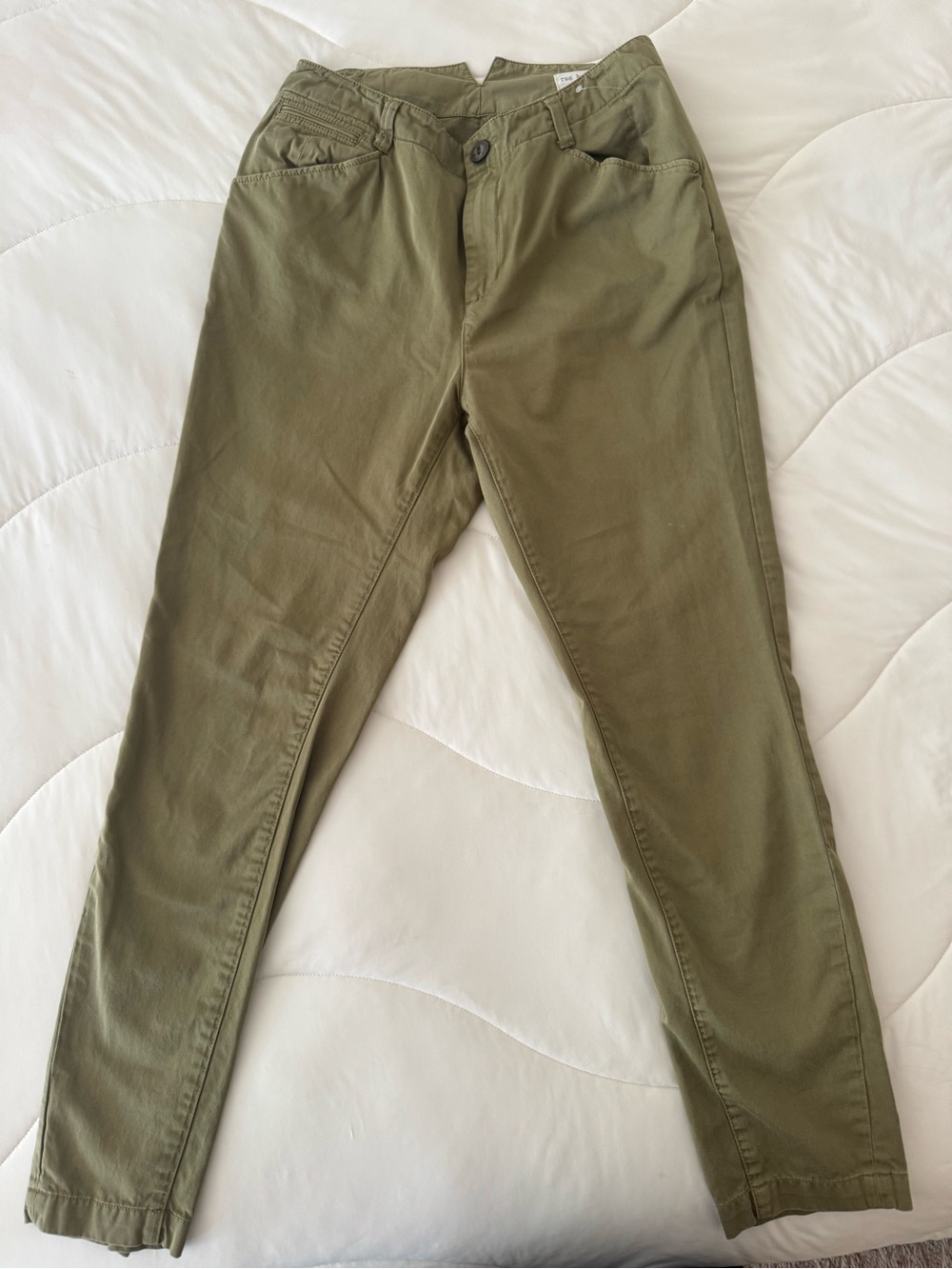 Rag & Bone Olive Green Chino Pants Size 26 Tapered Leg